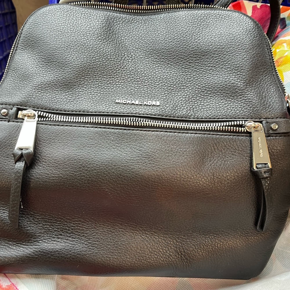 New with Tags! Michael Kors Rhea backpack purse medium silver zippers